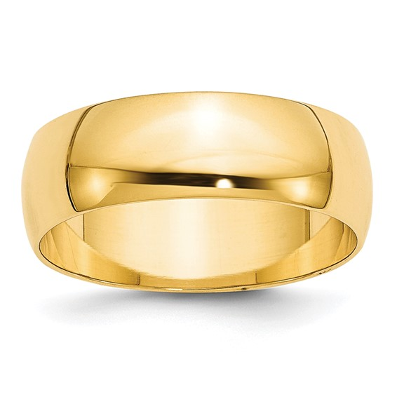 10KT Yellow Gold Polished 7mm Band Size 8