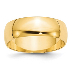 10KT Yellow Gold Polished 7mm Band Size 10