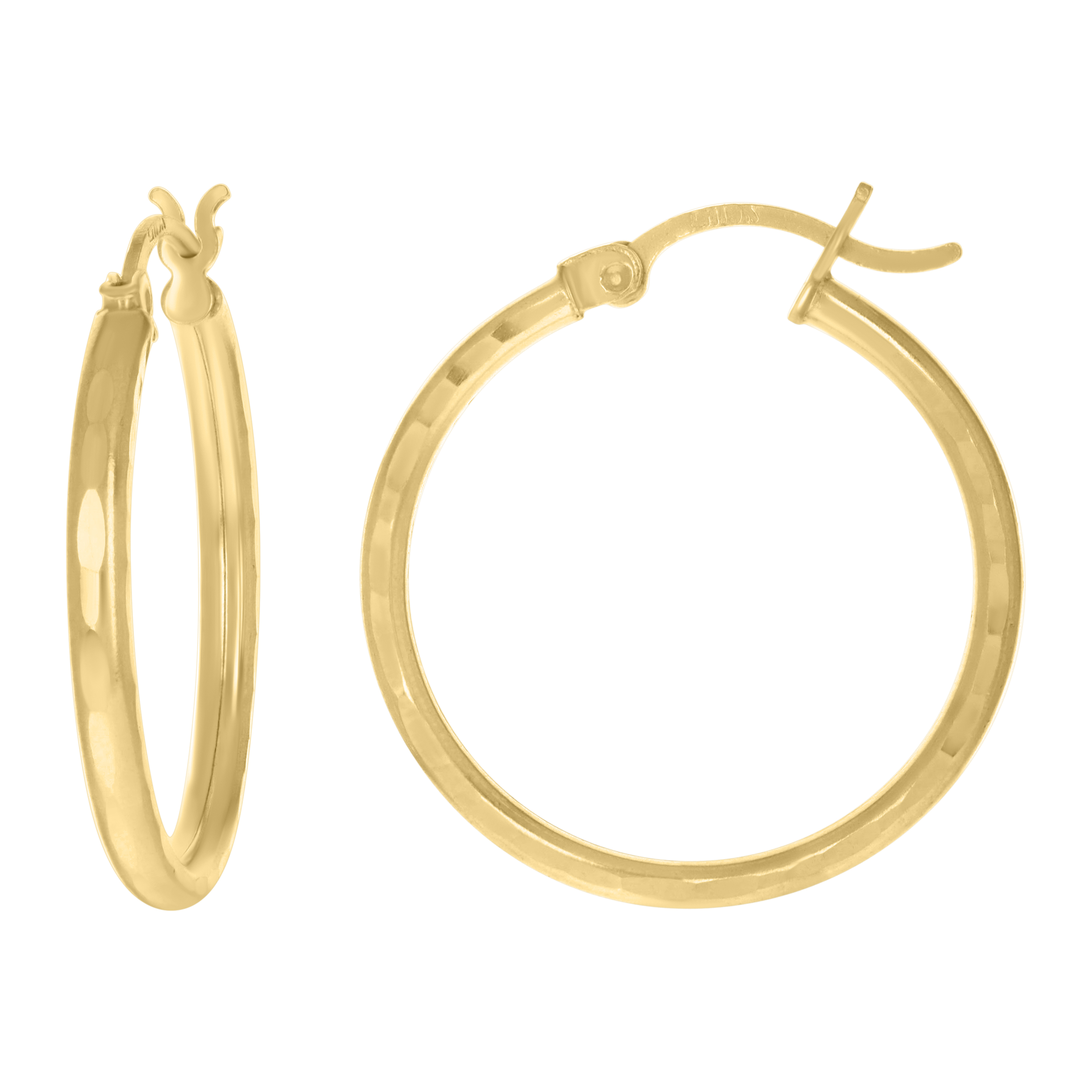 10kt Yellow Gold Womens Ultra Light Round Tube 2mm Hinged Hoops Huggie