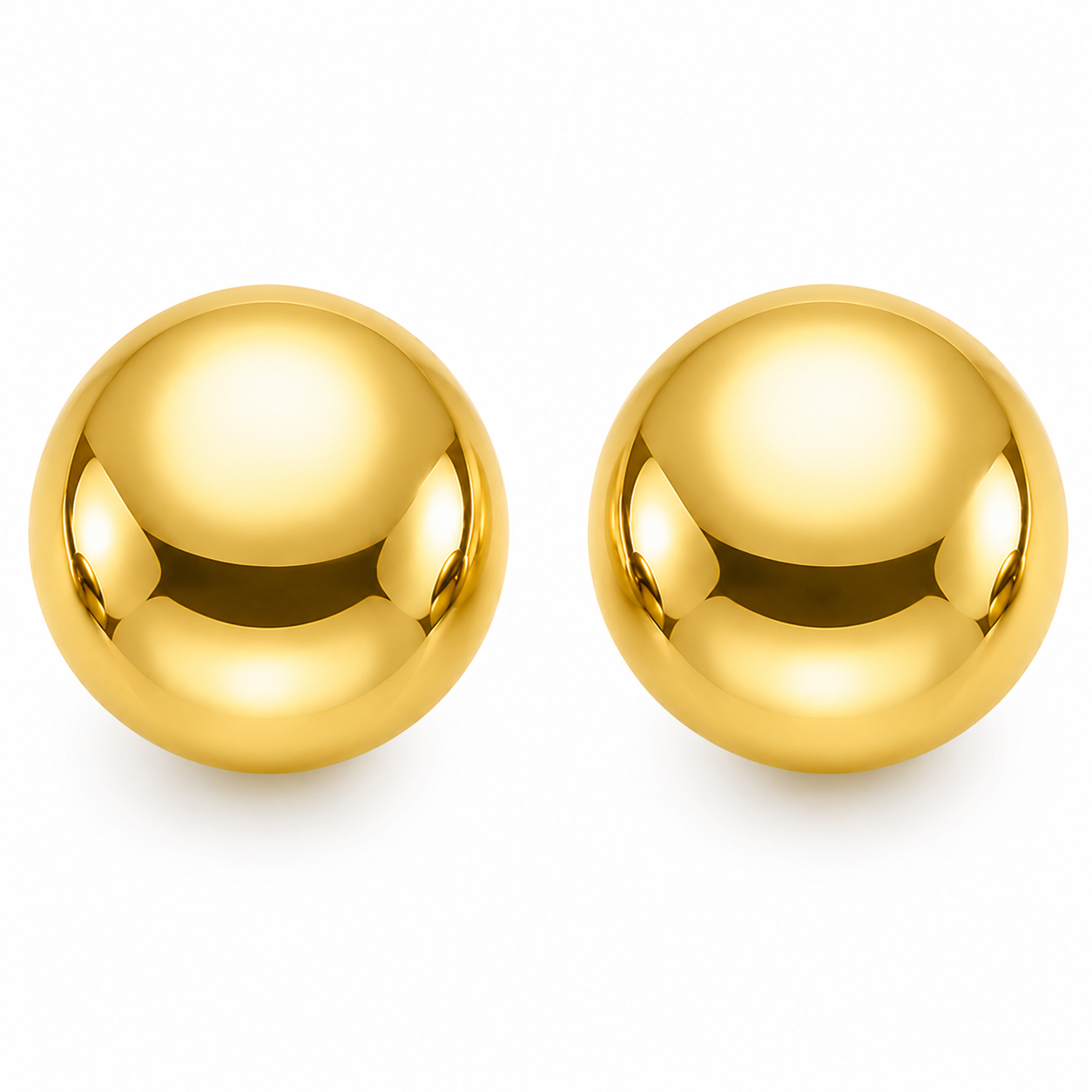 10KT Gold 8MM Ball Stud Screwback Earrings