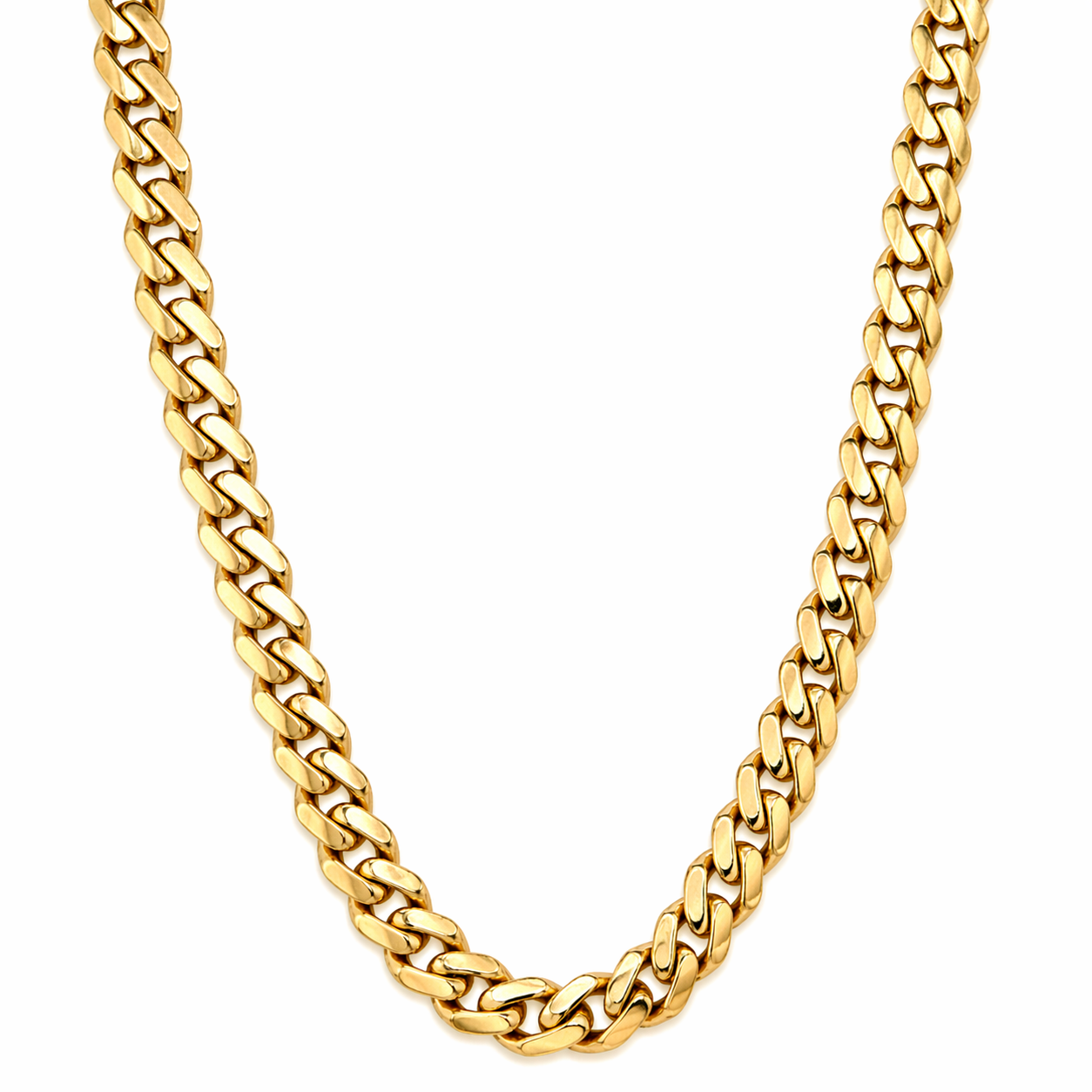 10KT Yellow Gold 6mm Miami Cuban Monaco Chain 18"