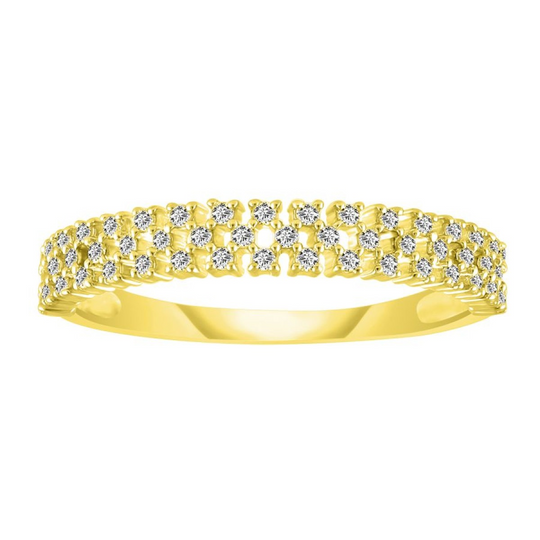LADIES BAND 0.25CT ROUND DIAMOND 10K YELLOW GOLD