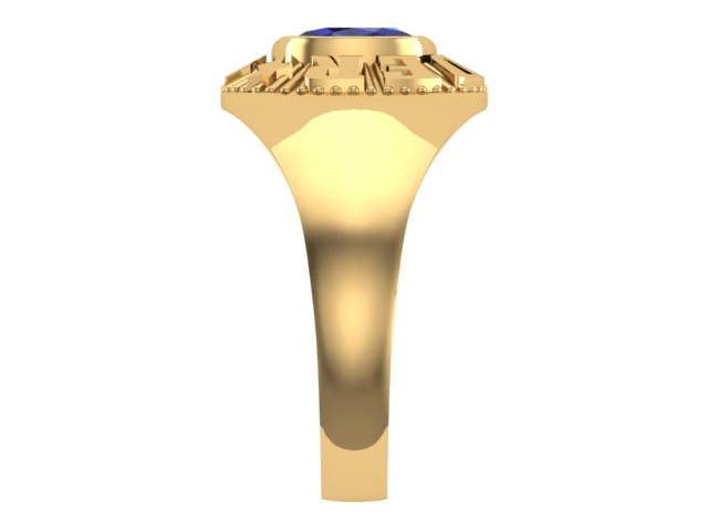 10KT Yellow Gold Kinder Spirit Plain Graduation Ring Blue Stone Size 5