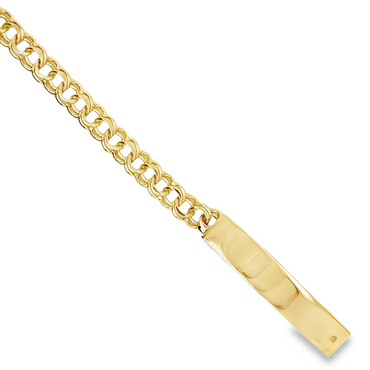 10KT Gold 7MM Regular Chino Link Bracelet, 6 inches FREE ENGRAVING