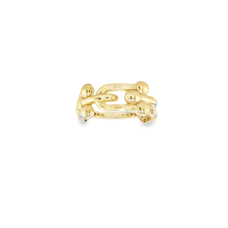 10KT YELLOW GOLD FANCY LINK UNISEX RING