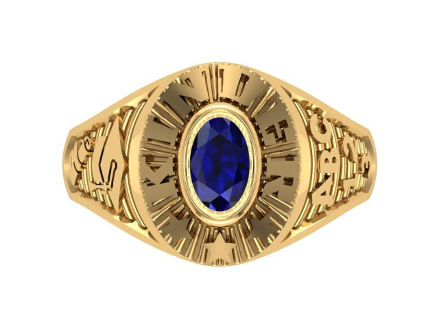 10KT Yellow Gold Kinder Spirit Graduation Ring Blue Stone Size 5