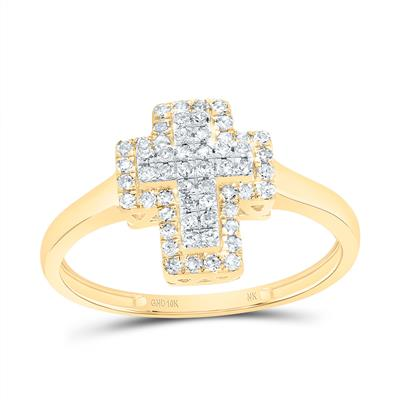 1/4CTW-NAT DIA NK FASHION CROSS RING