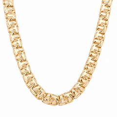 10KT Gold 8MM Chino Bar Chain with Greek Border 20 Inches (Free Engraving)
