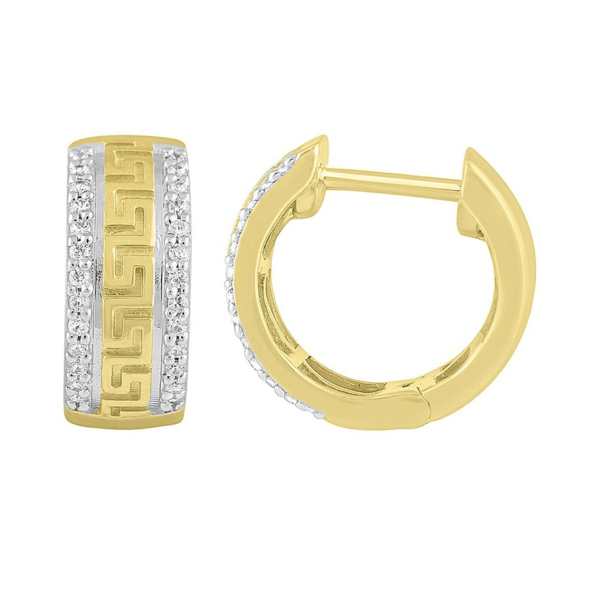 UNISEX HUGGIES 0.20CT ROUND DIAMOND 10K YELLOW GOLD