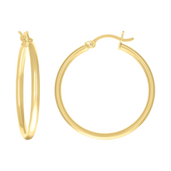 10kt Yellow Gold Womens Ultra Light Round Tube 2mm Hinged Hoops Huggie