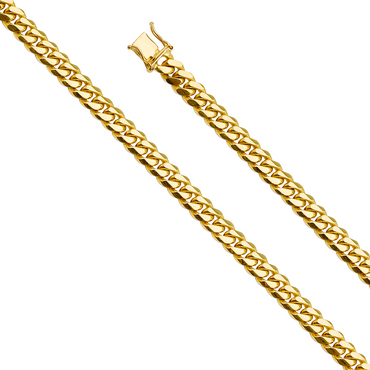 10KT Gold 7MM Solid Miami Cuban Chain 24