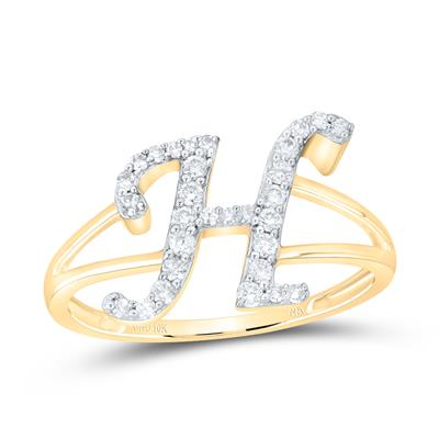 1/4CTW-NAT DIA NK GIFT INITIAL "H" LADIES RING