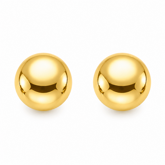 10KT Gold 6MM Ball Stud Screwback Earrings