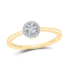 10K YELLOW GOLD ROUND DIAMOND RING 1/12 CTTW