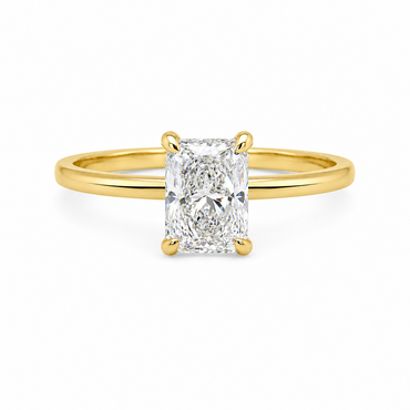 14K Yellow Gold 1.01CT Certified Lab-Grown Diamond Radiant Solitaire E