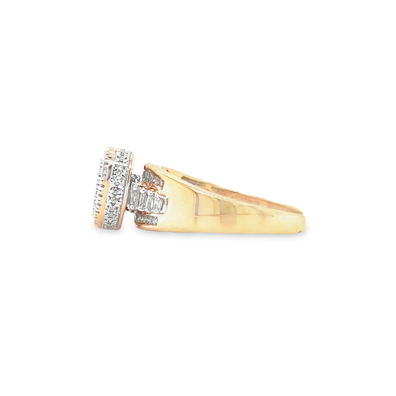 10K YELLOW GOLD ROUND DIAMOND HEART BRIDAL WEDDING RING 0.50 CTW