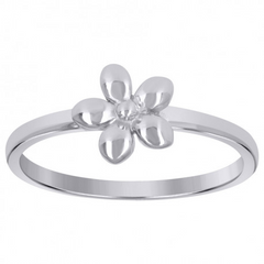 925 Sterling Silver Womens Flower Fashion Ring Size 8