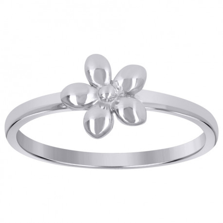 925 Sterling Silver Womens Flower Fashion Ring Size 8