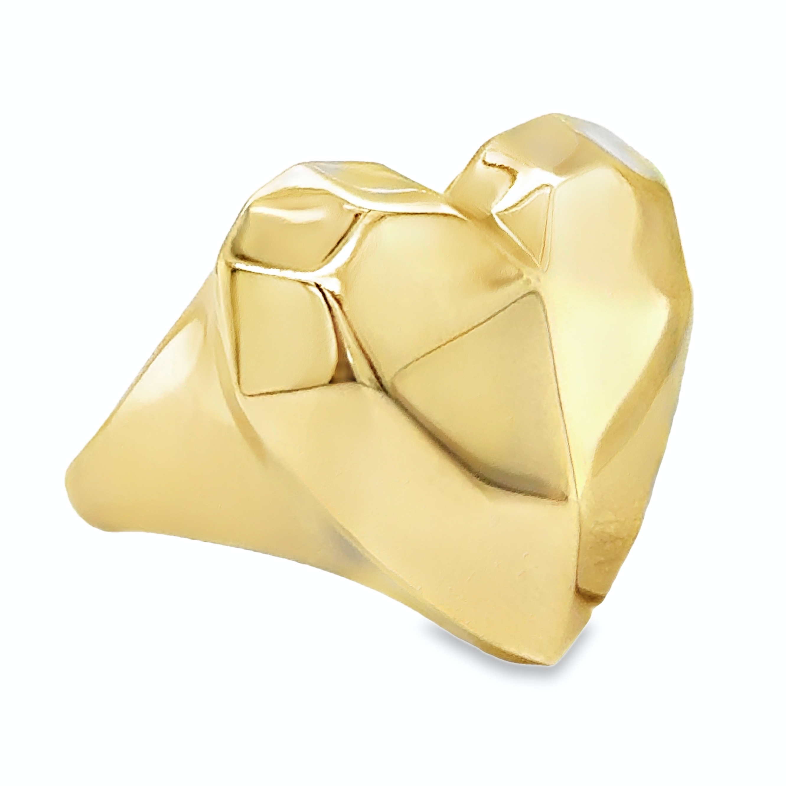 10KT GOLD PUFFED HEART RING SIZE 7