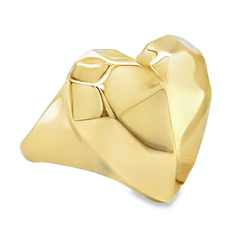 10KT GOLD PUFFED HEART RING SIZE 7