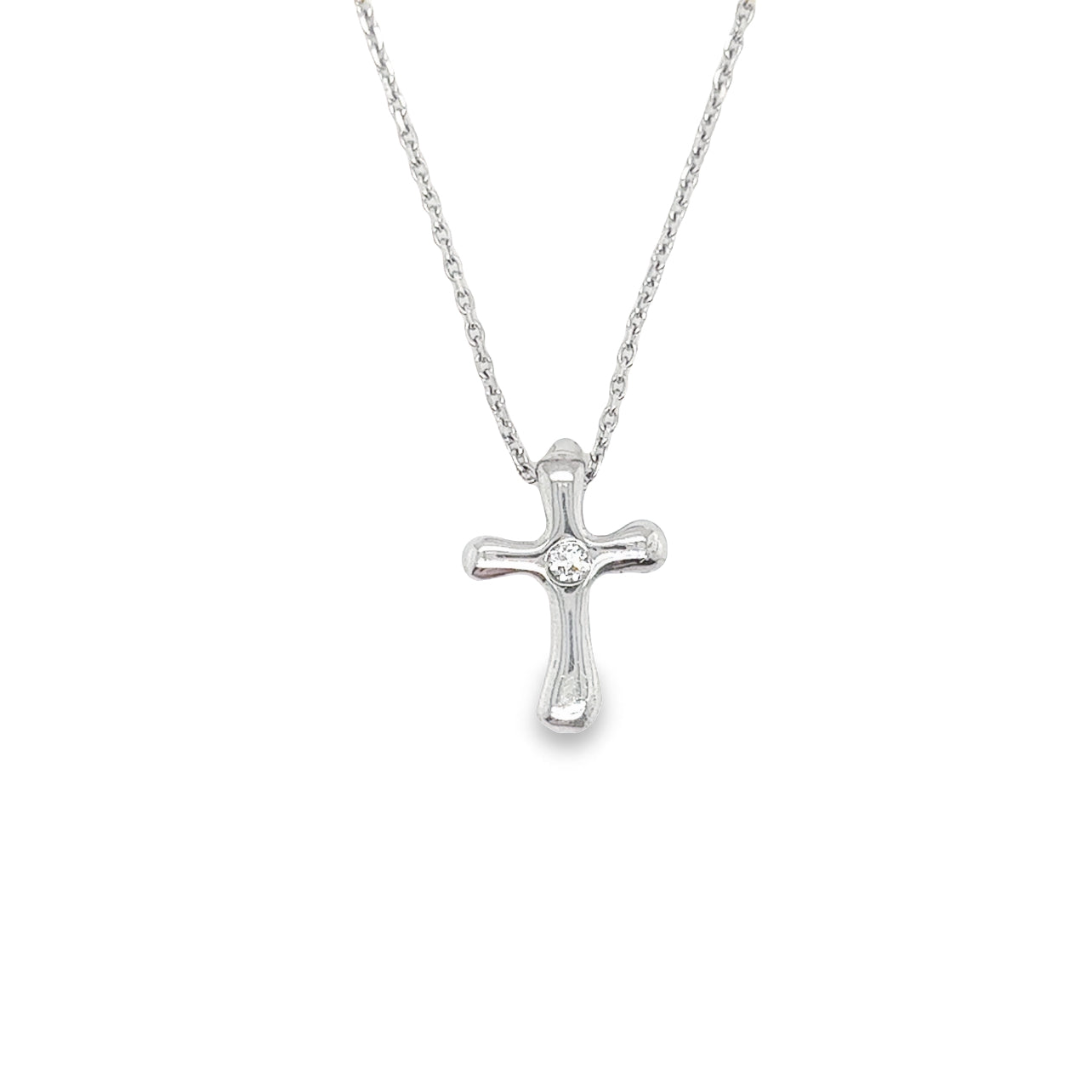 14KT Lady's Fancy Link Necklace 18"- CTW: 0.4