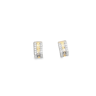 14KT YELLOW GOLD 0.25CT DIAMOND GREEK HUGGIES