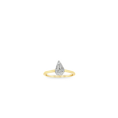 14KT YELLOW GOLD 0.25CT TEAR DROP DIAMOND ENGAGEMENT RING