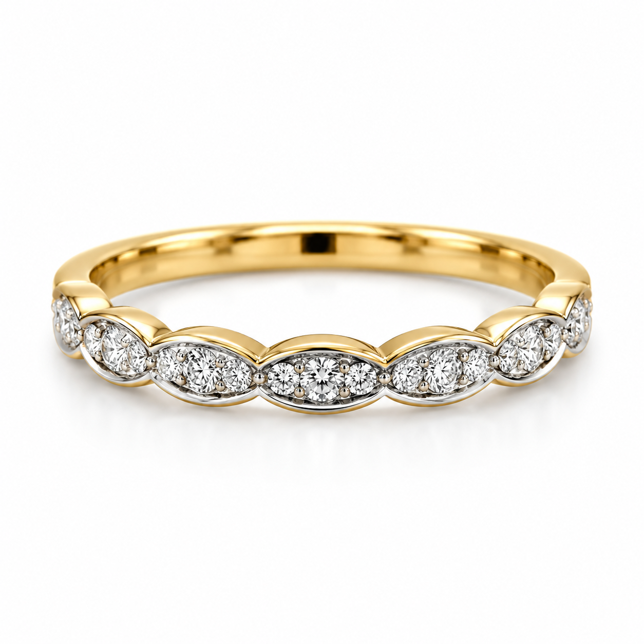 14K Yellow Gold 0.23CTTW Lab-Created Diamonds Vintage-Inspired Wedding