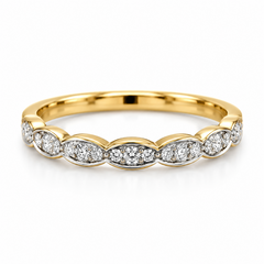 14K Yellow Gold 0.23CTTW Lab-Created Diamonds Vintage-Inspired Wedding