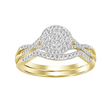 BRIDAL SET 0.25CT ROUND DIAMOND 10K YELLOW GOLD
