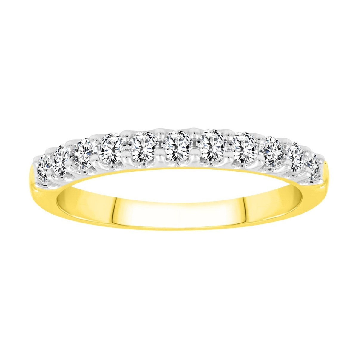 LADIES BAND 1/2 CT ROUND DIAMOND 14K YELLOW GOLD