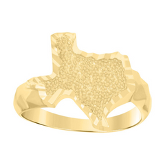 10KT Yellow Gold Nugget Texas Ring