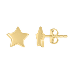 10kt Yellow Gold Womens Star Fashion Stud Earrings 8MM