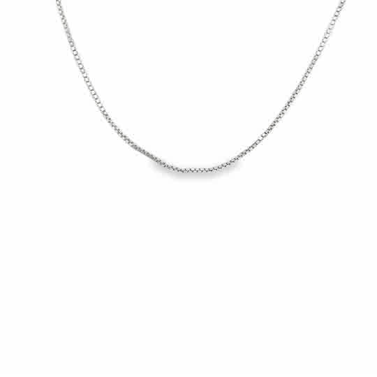 White 10 Karat Box Chain Length 16
