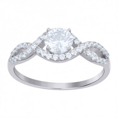 925 Sterling Silver Womens Cubic-Zirconia Fashion Ring
 Size 6