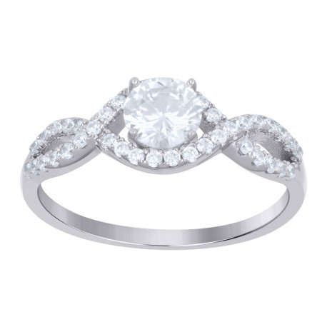 925 Sterling Silver Womens Cubic-Zirconia Fashion Ring
 Size 9