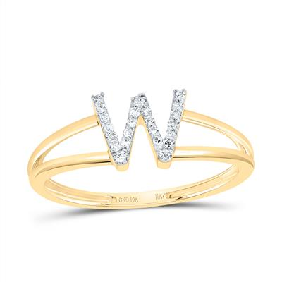 1/12CTW-DIA NK GIFT INITIAL "W" LADIES RING