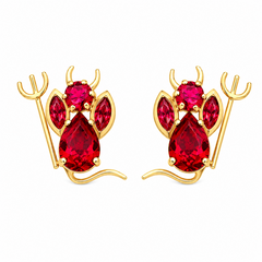 14KT Gold Diablito Devil Stud Earrings