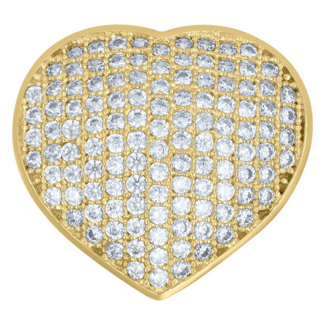 10kt Gold Womens Cubic Zirconia Heart Ring