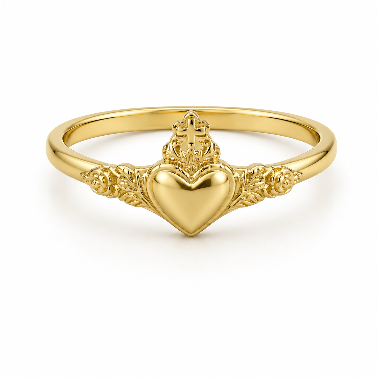 10KT Gold Mexican Sacred Heart Ring