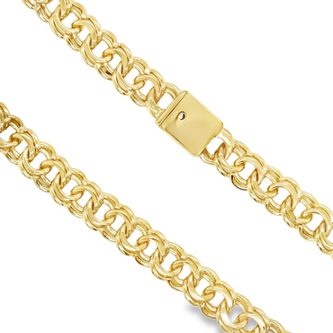 10KT Gold Solid 10MM Chino Link Chain 24 inches FREE ENGRAVING