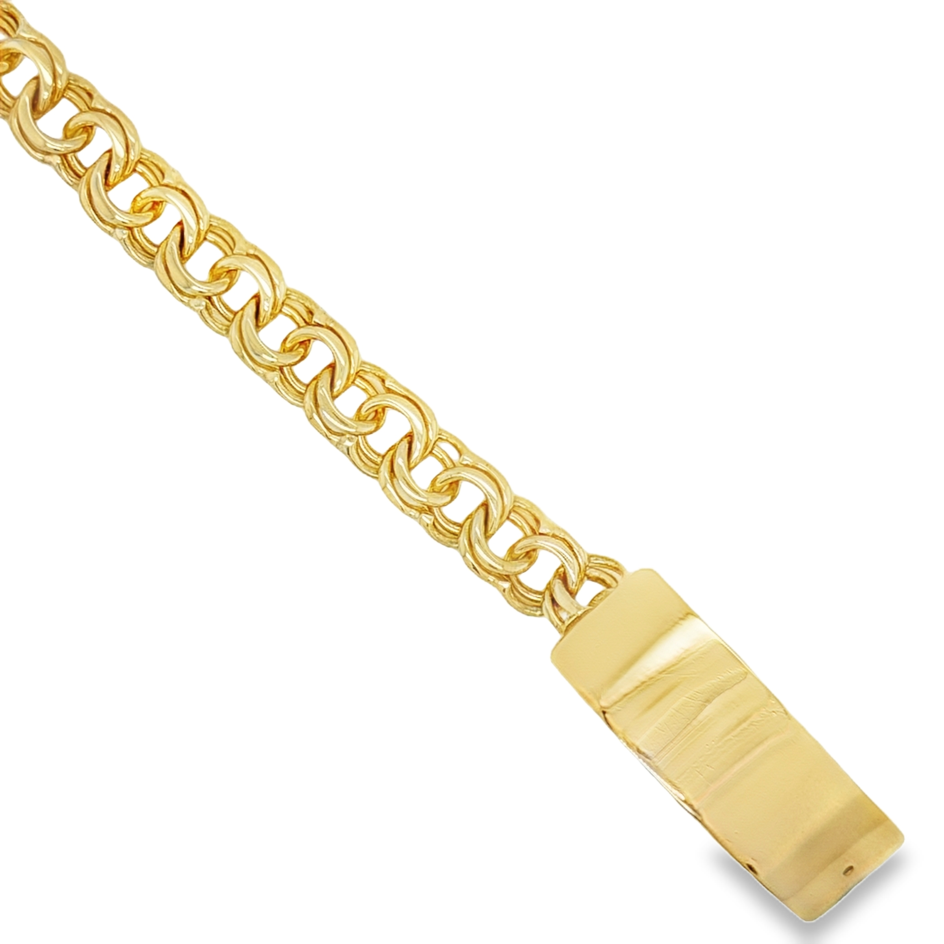 10KT Gold 9MM Solid Chino Link ID Bracelet 5.75" - Premium Volume Edit