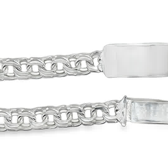 Sterling Silver Chino Link 7.5mm Bracelet 6IN FREE ENGRAVING