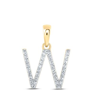 10k Yellow Gold Round Diamond W Initial Letter Nicoles Dream Collectio
