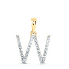 10k Yellow Gold Round Diamond W Initial Letter Nicoles Dream Collectio