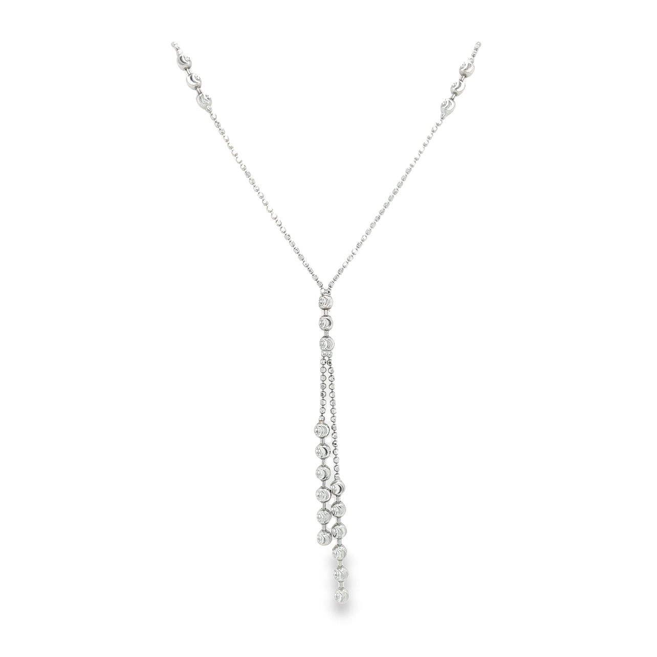 14KT White Gold Beads Necklace