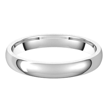 14K Yellow 3MM Lightweight Comfort-Fit Half Round Band Size 7