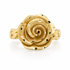 10KT Gold Big Flower Rose Ring