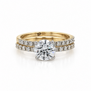 14K Yellow Gold 2.48CTTW Certified Lab-Created Round with Acented Diam