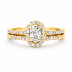 0.45CT Center Lab-Created OvalCut Diamond Engagement Ring and Wedding